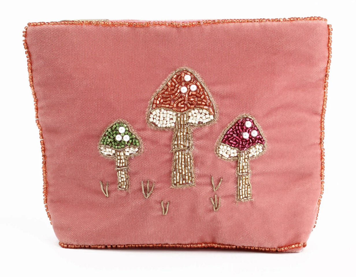 Mushroom Motif Beaded Purse
