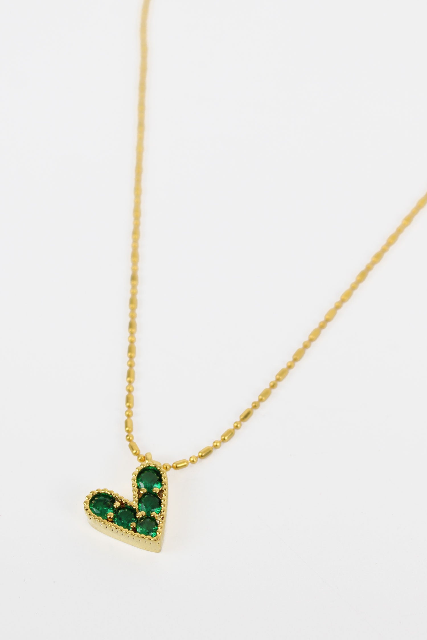 Green Gemstone Heart Necklace