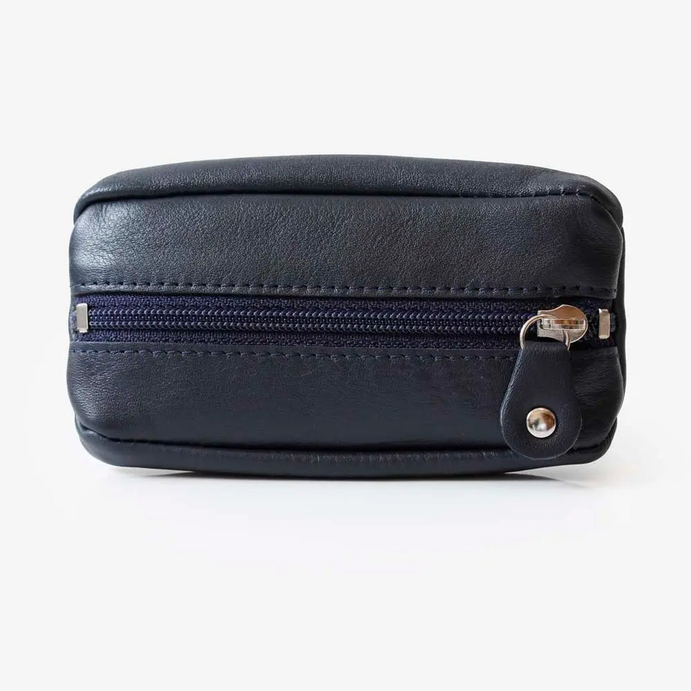 Small Leather Zipper Keyring Pouch