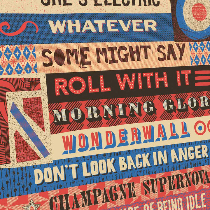 Definitely Glory - Oasis Typographic Music Poster Print