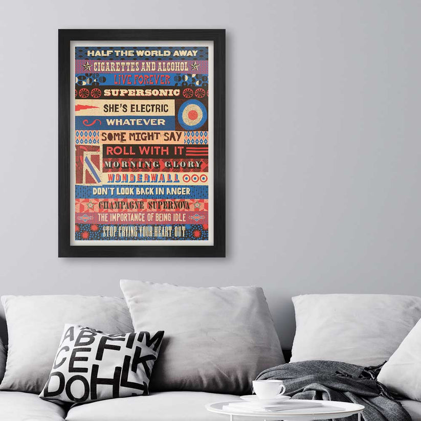 Definitely Glory - Oasis Typographic Music Poster Print