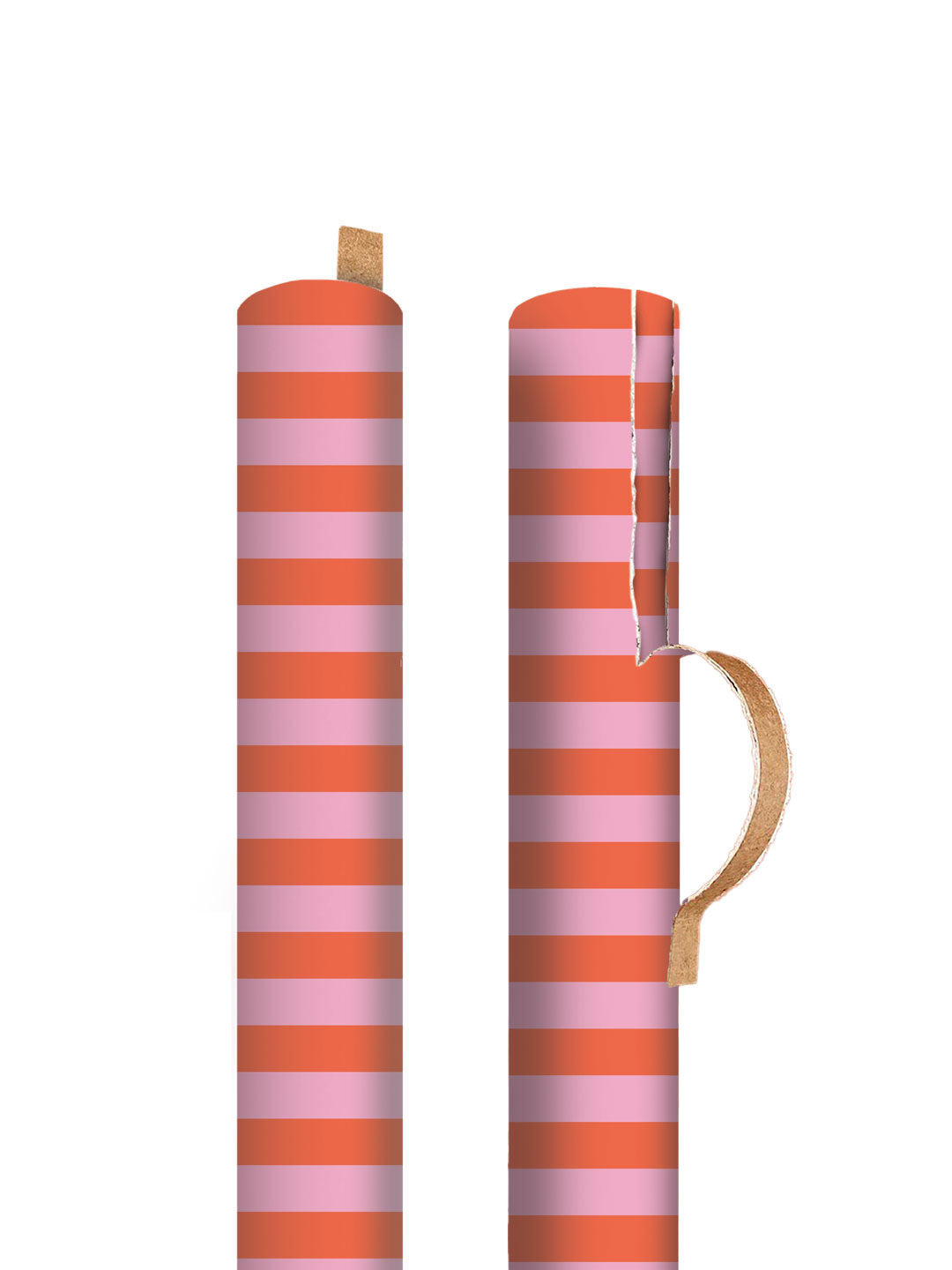 Pink And Orange Stripe Wrapping Paper Roll