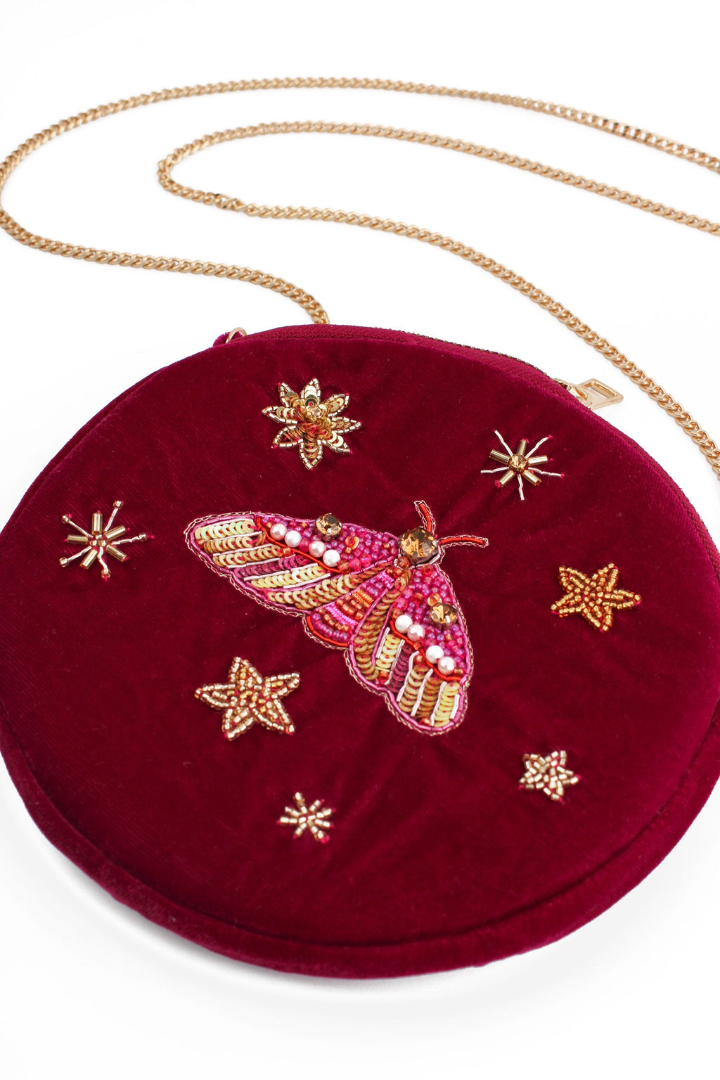 Velvet Round Bag - Moth