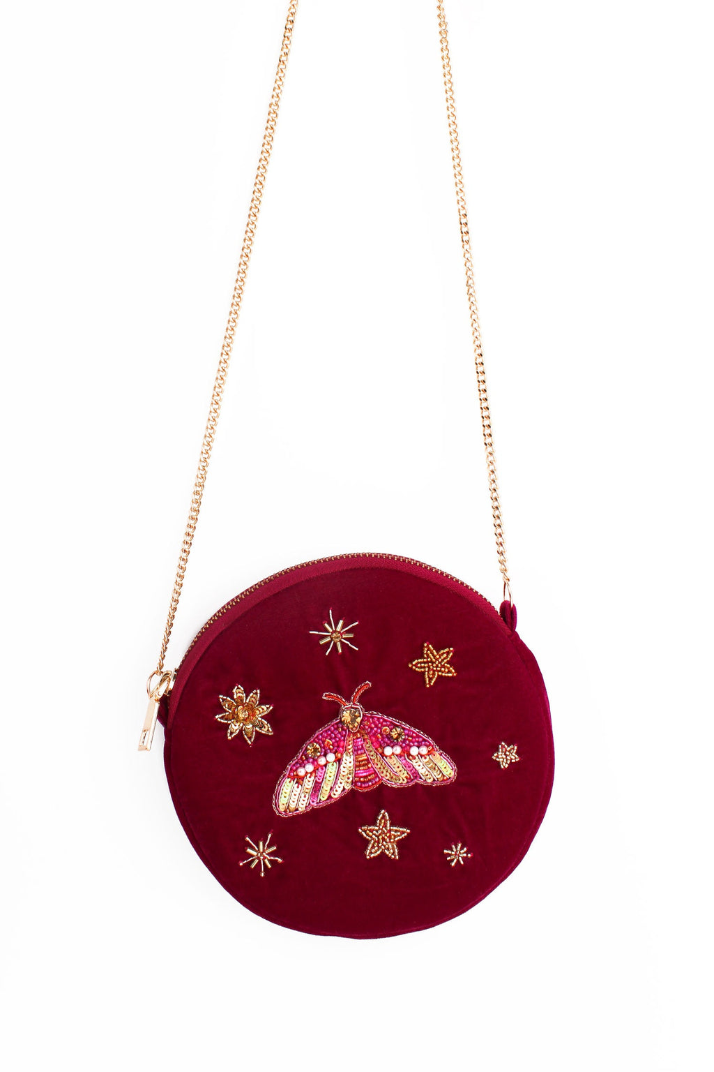 Velvet Round Bag - Moth