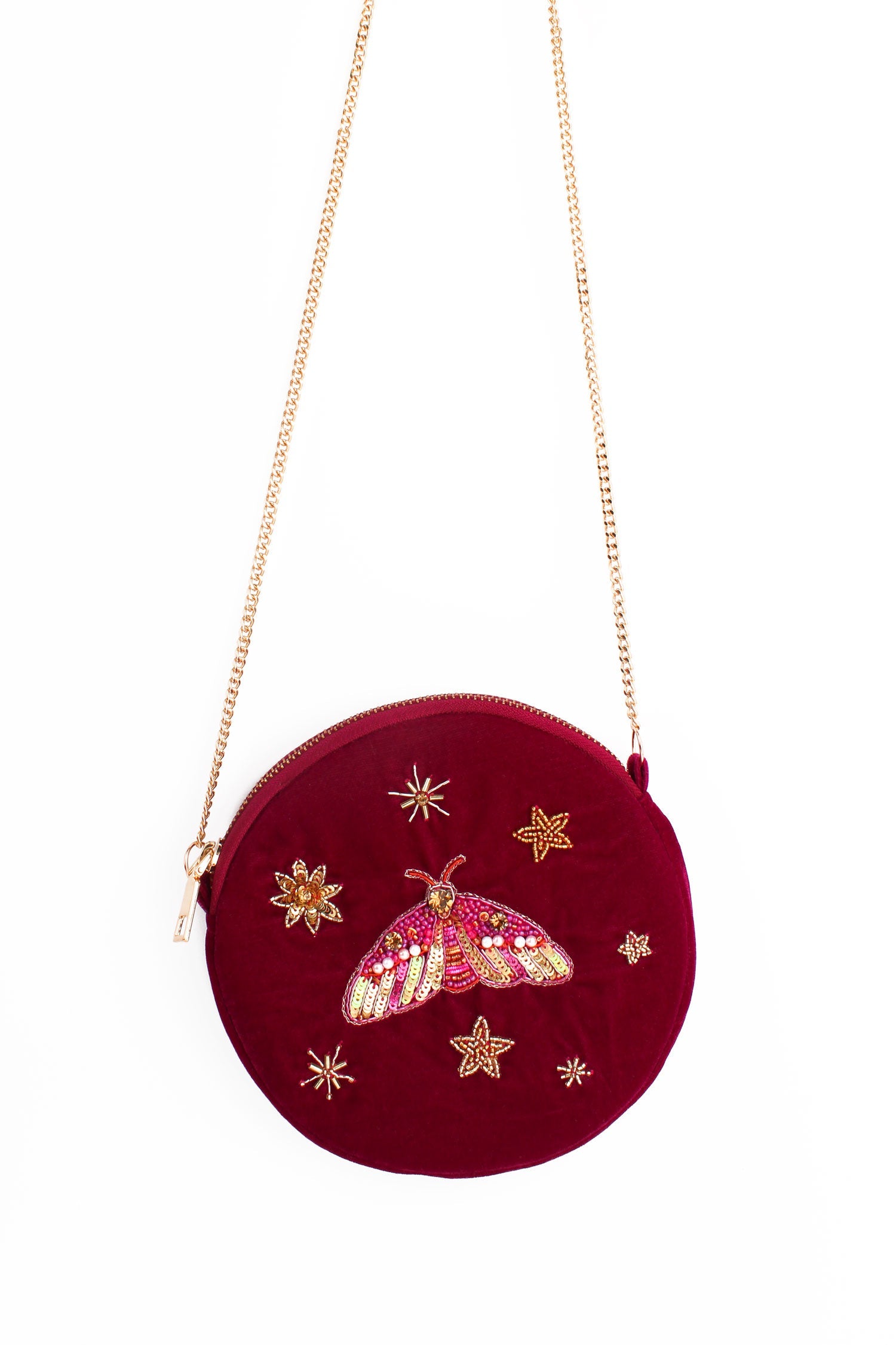 Velvet Round Bag - Moth