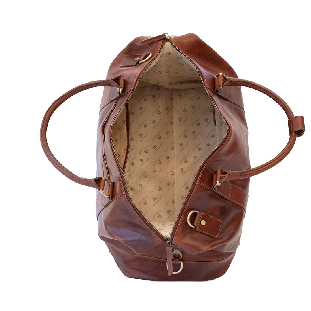 Large Full-Grain Leather Holdall Travel Bag - Orion