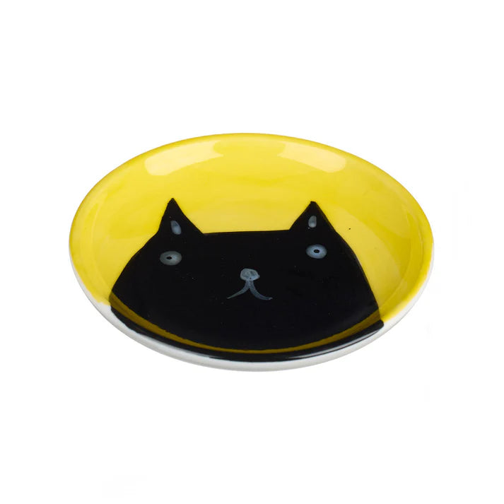 Cat Trinket Dish Yellow