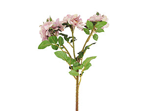 Double Rose Single Stem Faux Flower - Pink
