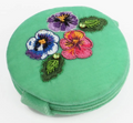 Pansy Beaded Compact Mirror