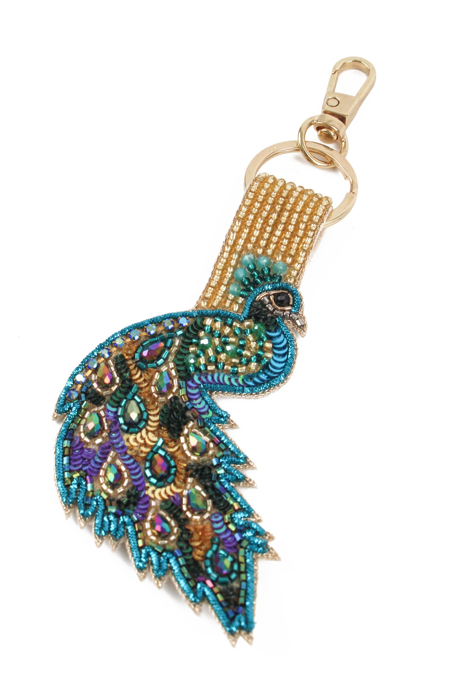 Peacock Beaded Keyring
