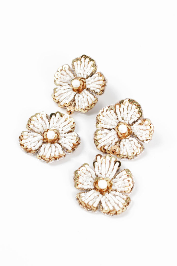Pearl And Gold Double Drop Earrings