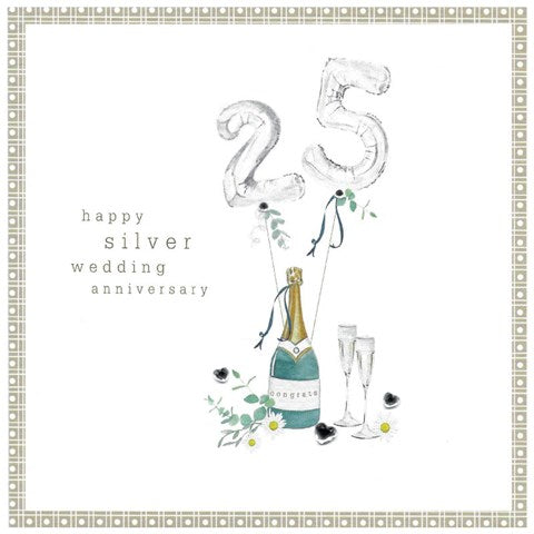 Happy Silver wedding Anniversary Celebration Card
