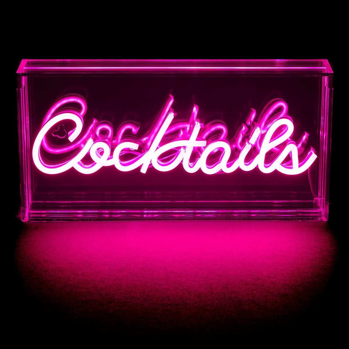 COCKTAILS Neon Pink LED Acrylic Light Box