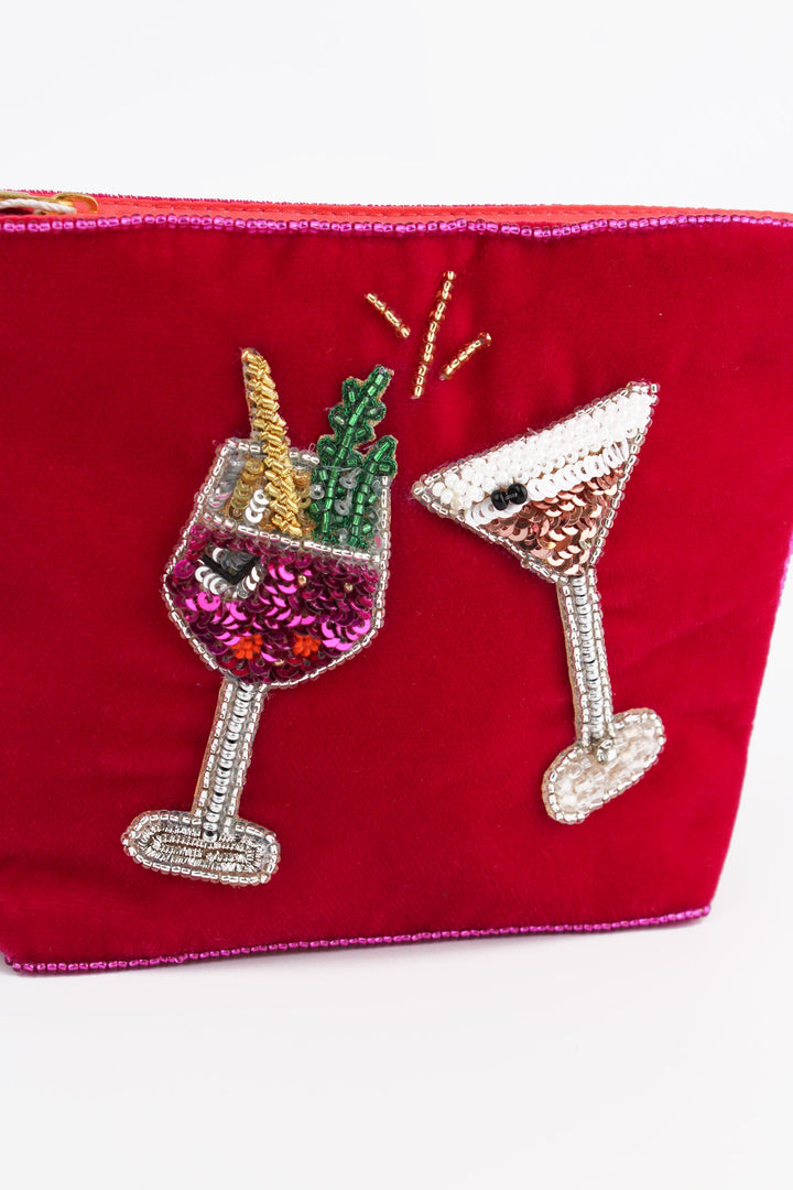 Pink Fizz And Espresso Beaded Purse