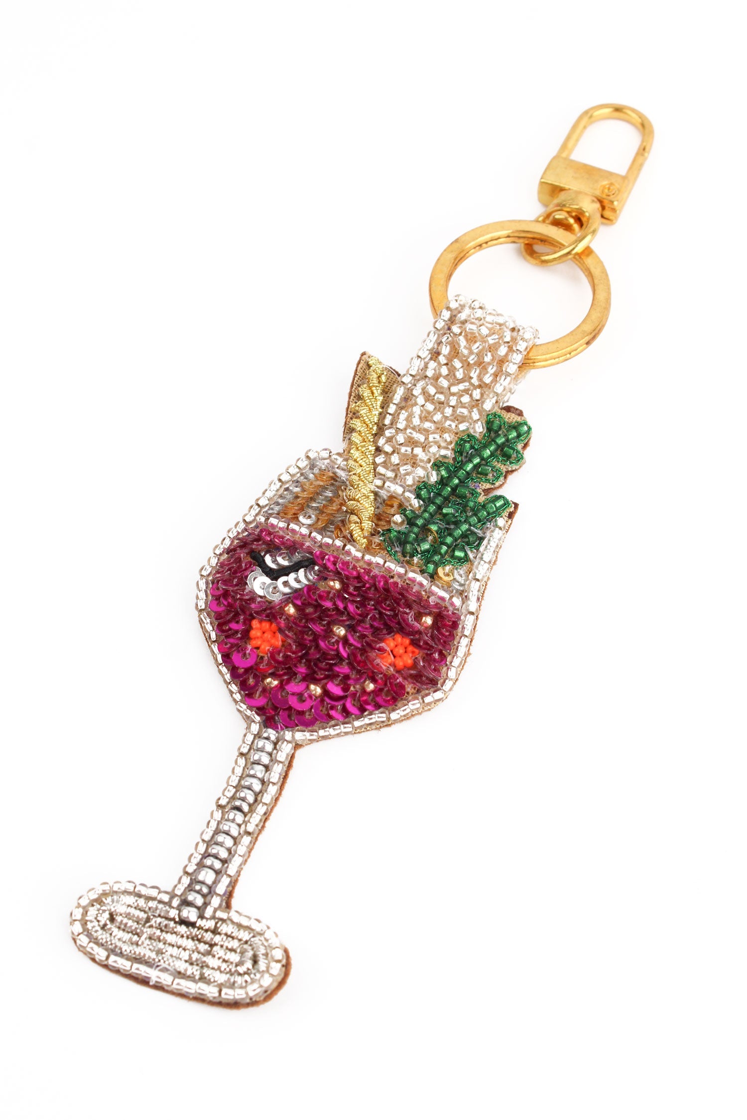 Pink Fizz Beaded Keyring