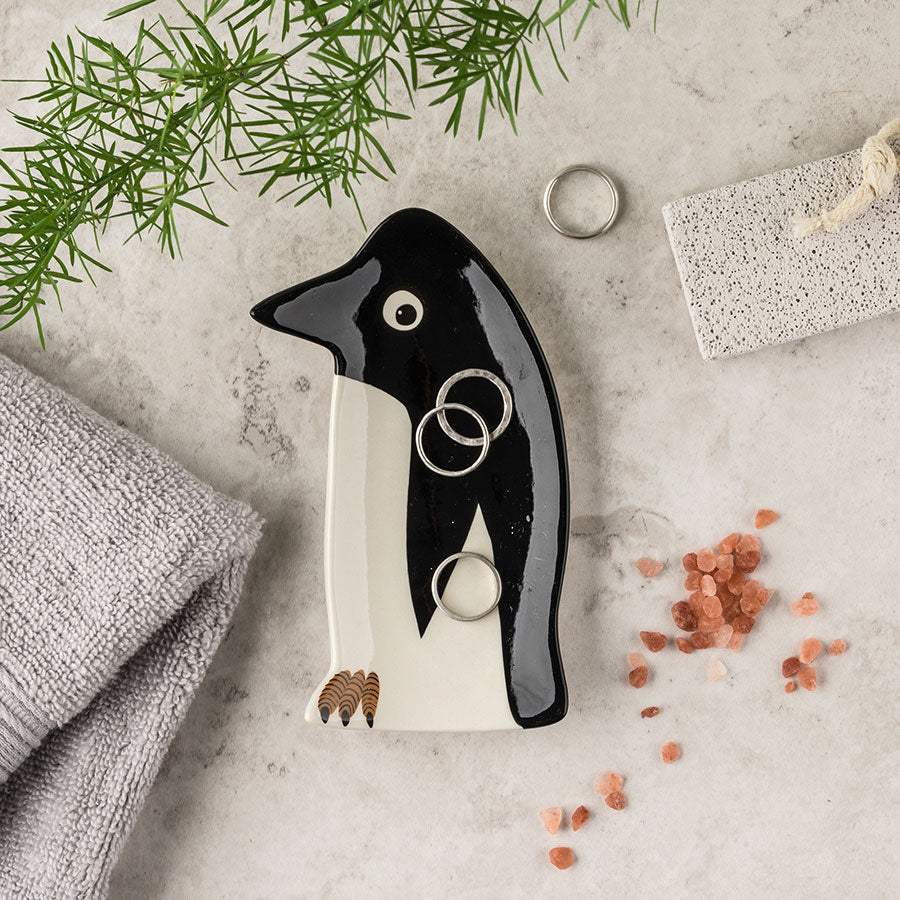 Handmade Ceramic Penguin Trinket Dish