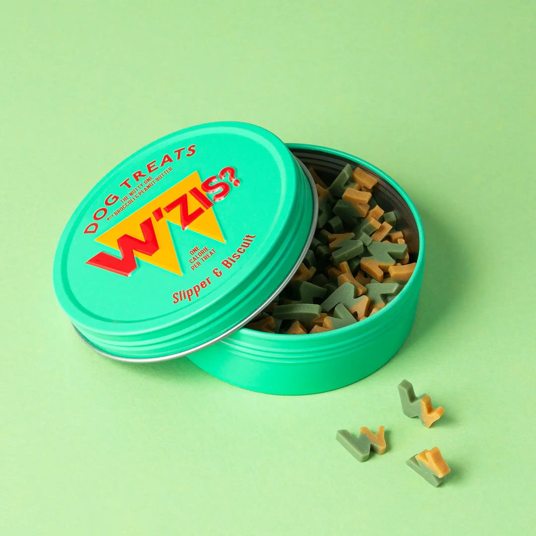 Slipper and Biscuit Tin Of Dog Treats