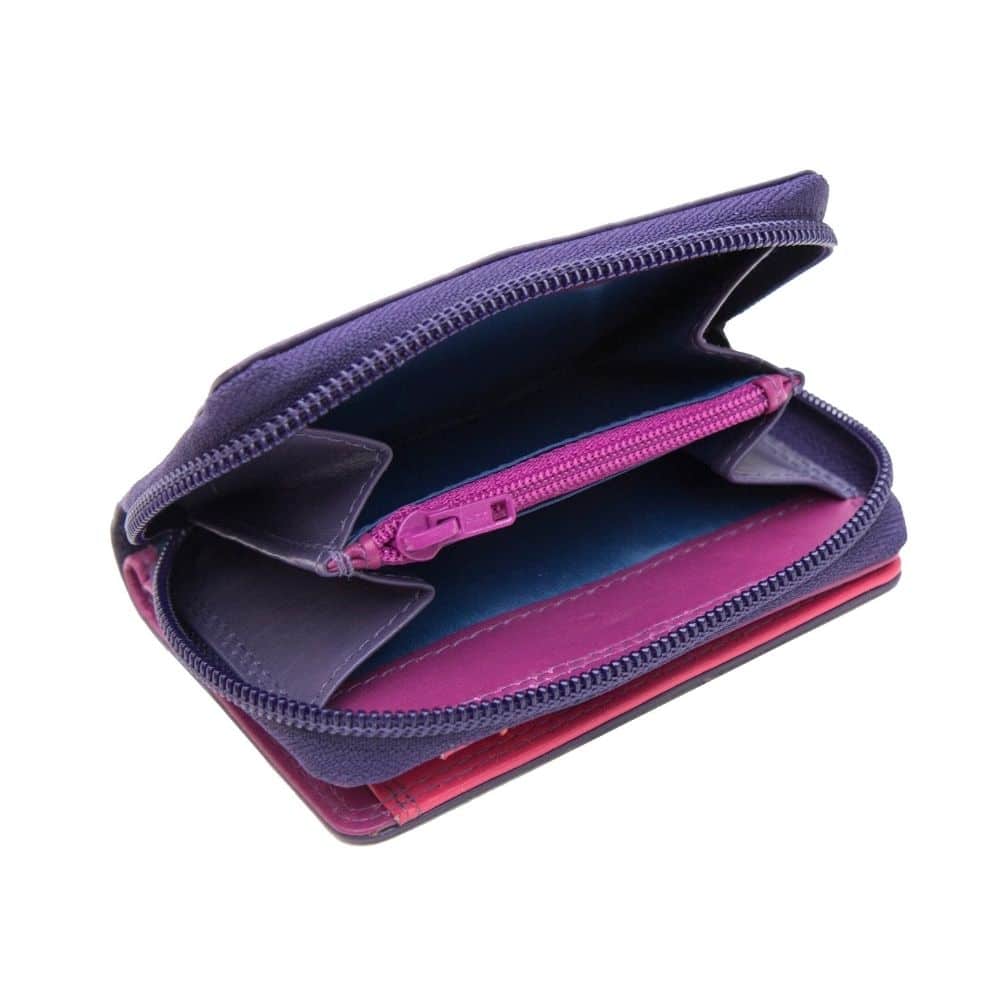 London RFID Small Multi Colour Purse / Purple-Multi