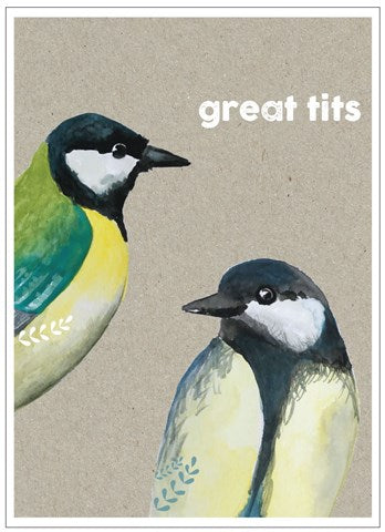 Great Tits Punny Greetings Card