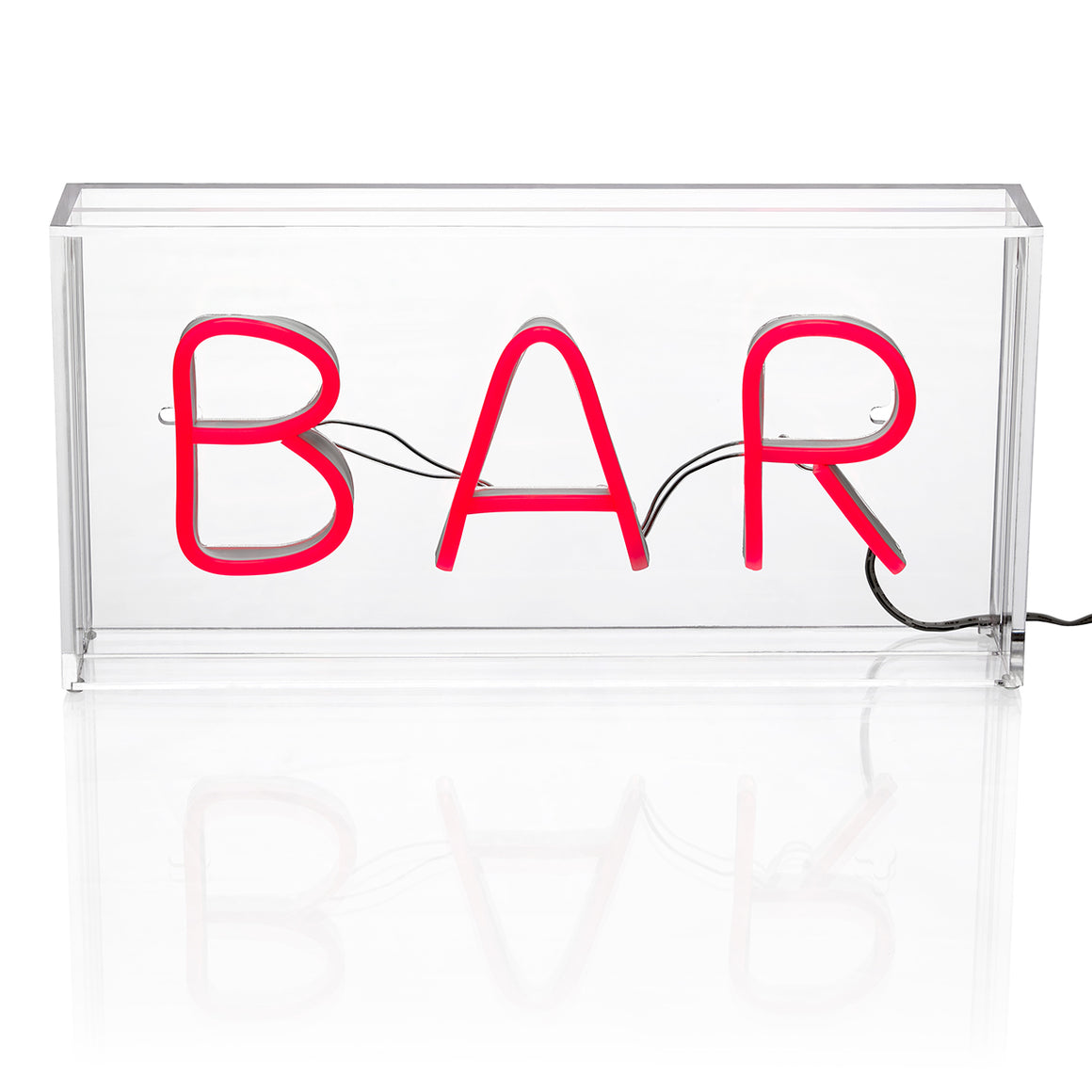 BAR Red LED Neon Acrylic Light Box