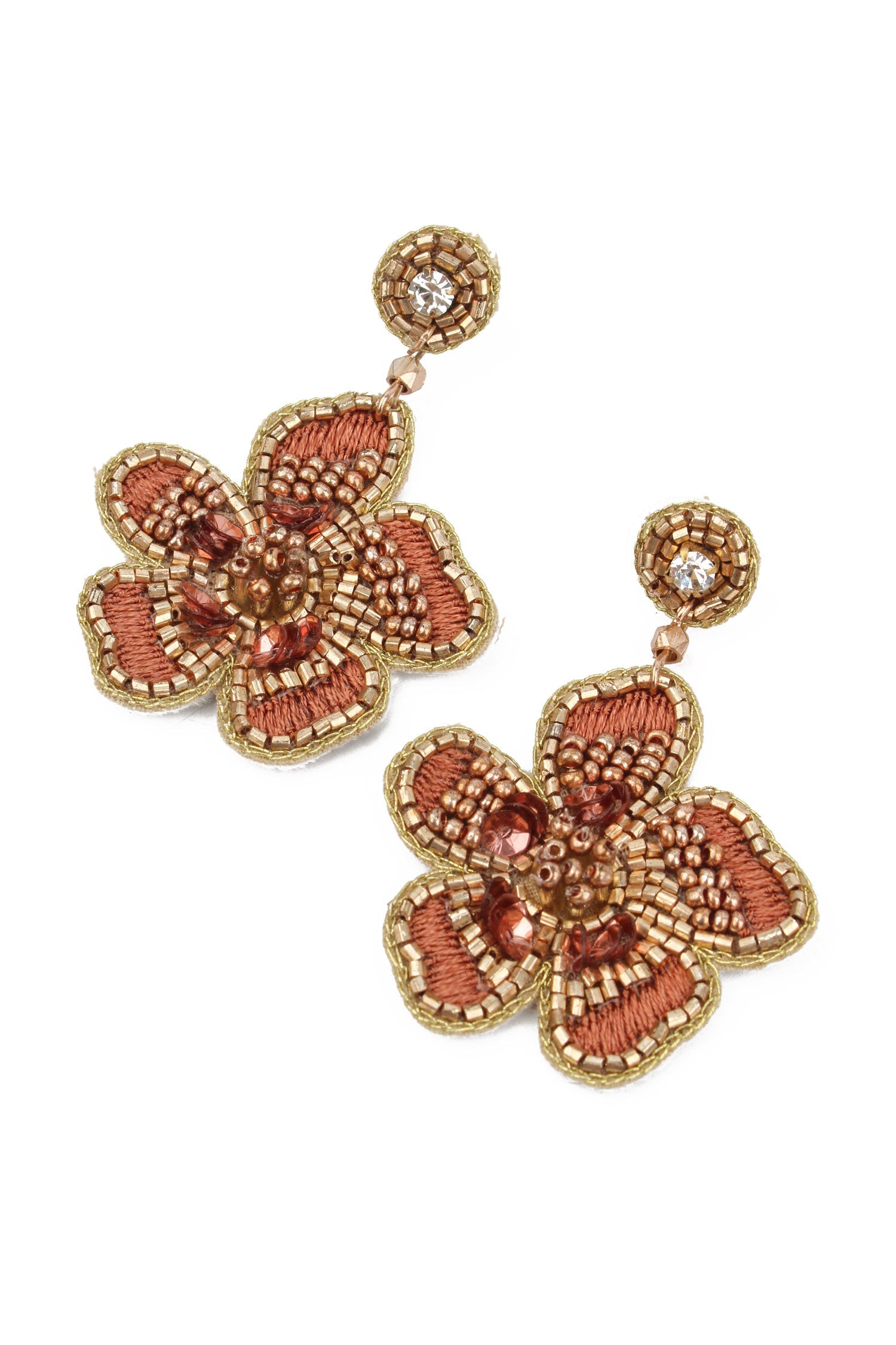 Rose Gold Flower Earrings