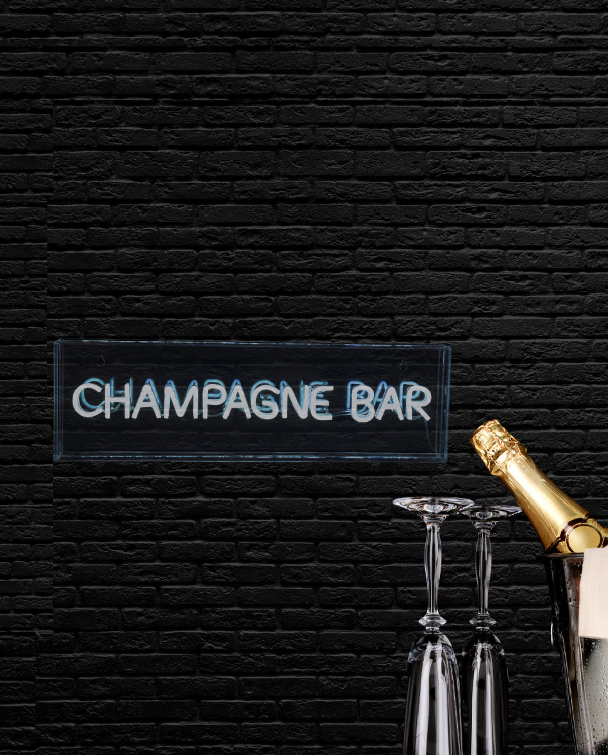 CHAMPAGNE BAR LED Neon Acrylic Light Box