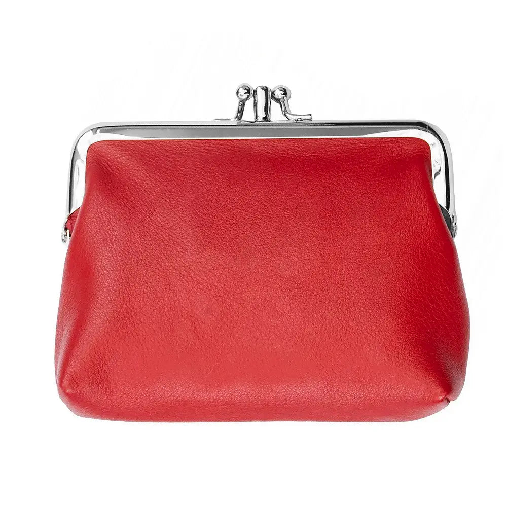 Leather RFID Clip Top Purse – Small Frame Coin Pouch