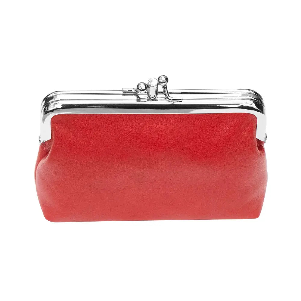Leather RFID Clip Top Purse – Small Frame Coin Pouch