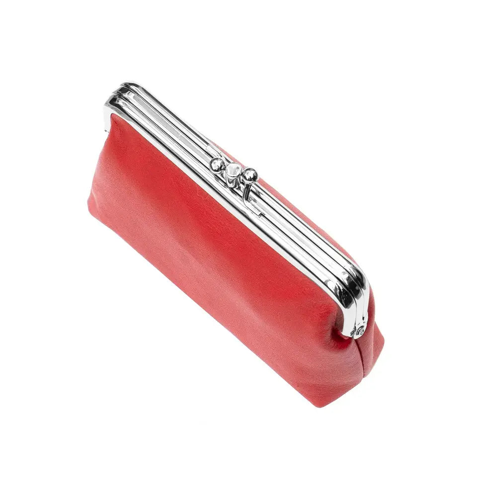 Leather RFID Clip Top Purse – Small Frame Coin Pouch
