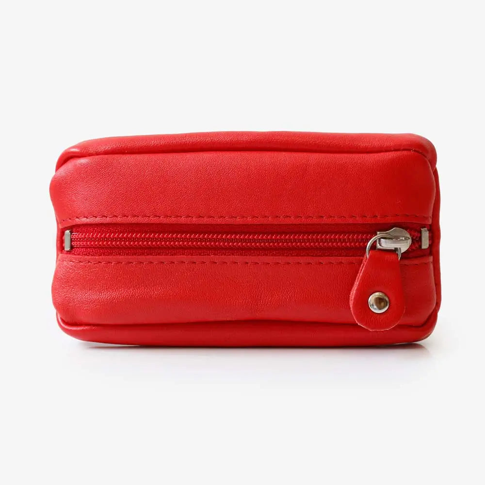 Small Leather Zipper Keyring Pouch