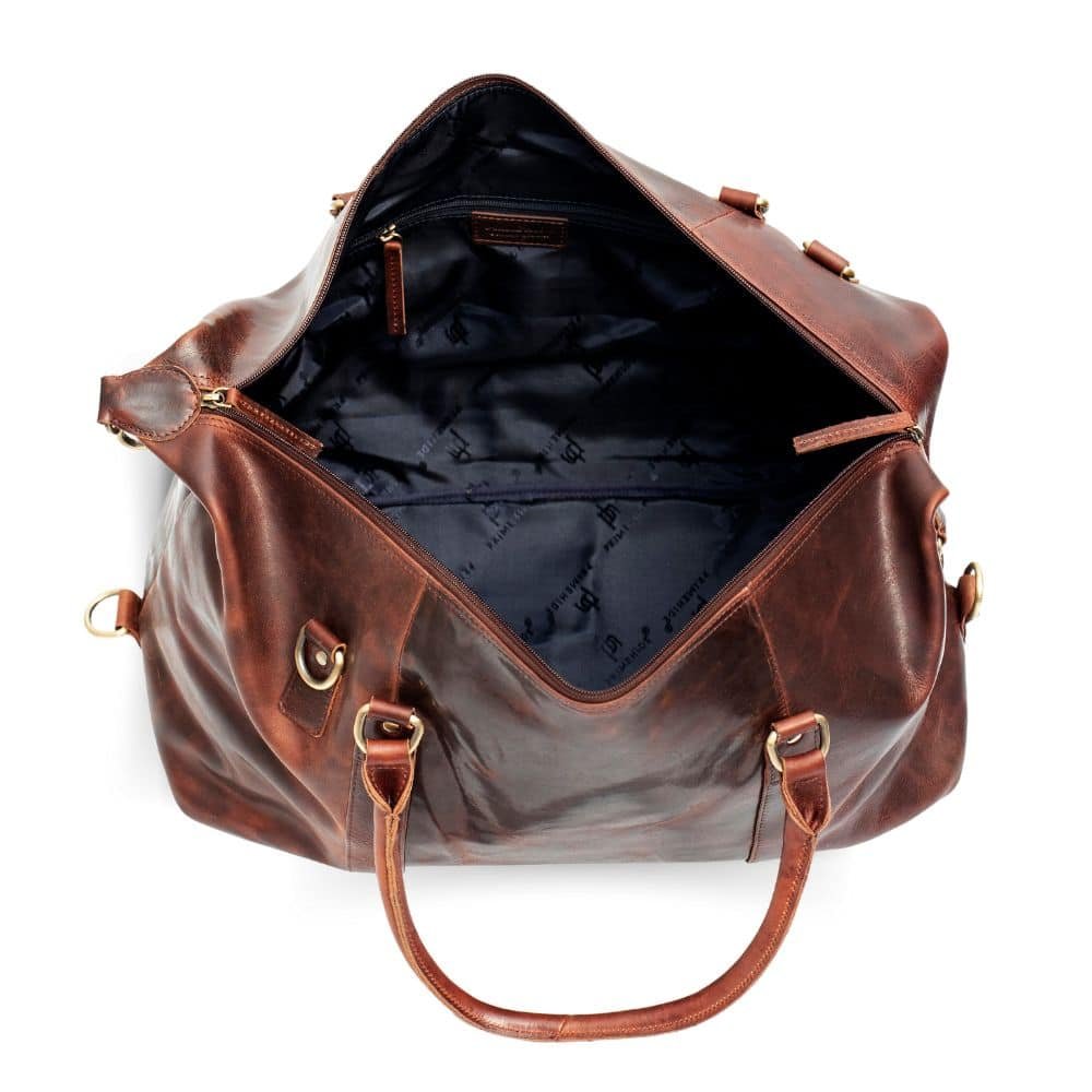 Roma Large Leather Holdall - Brown