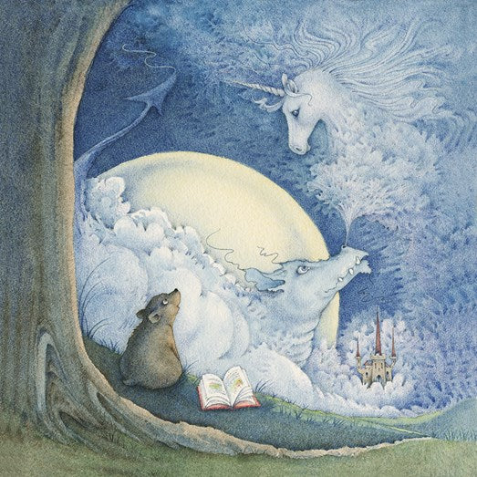 Story Time Unicorn Greeting Card