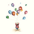 Coloured Balloons Greetings Card