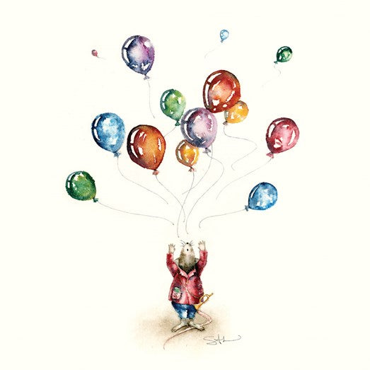Coloured Balloons Greetings Card