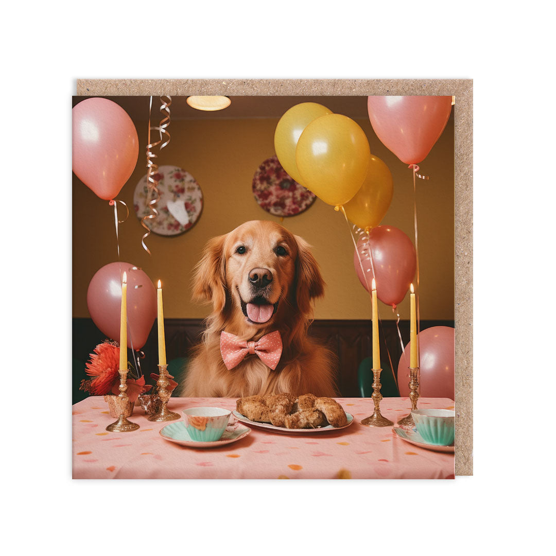Dog At Party Table