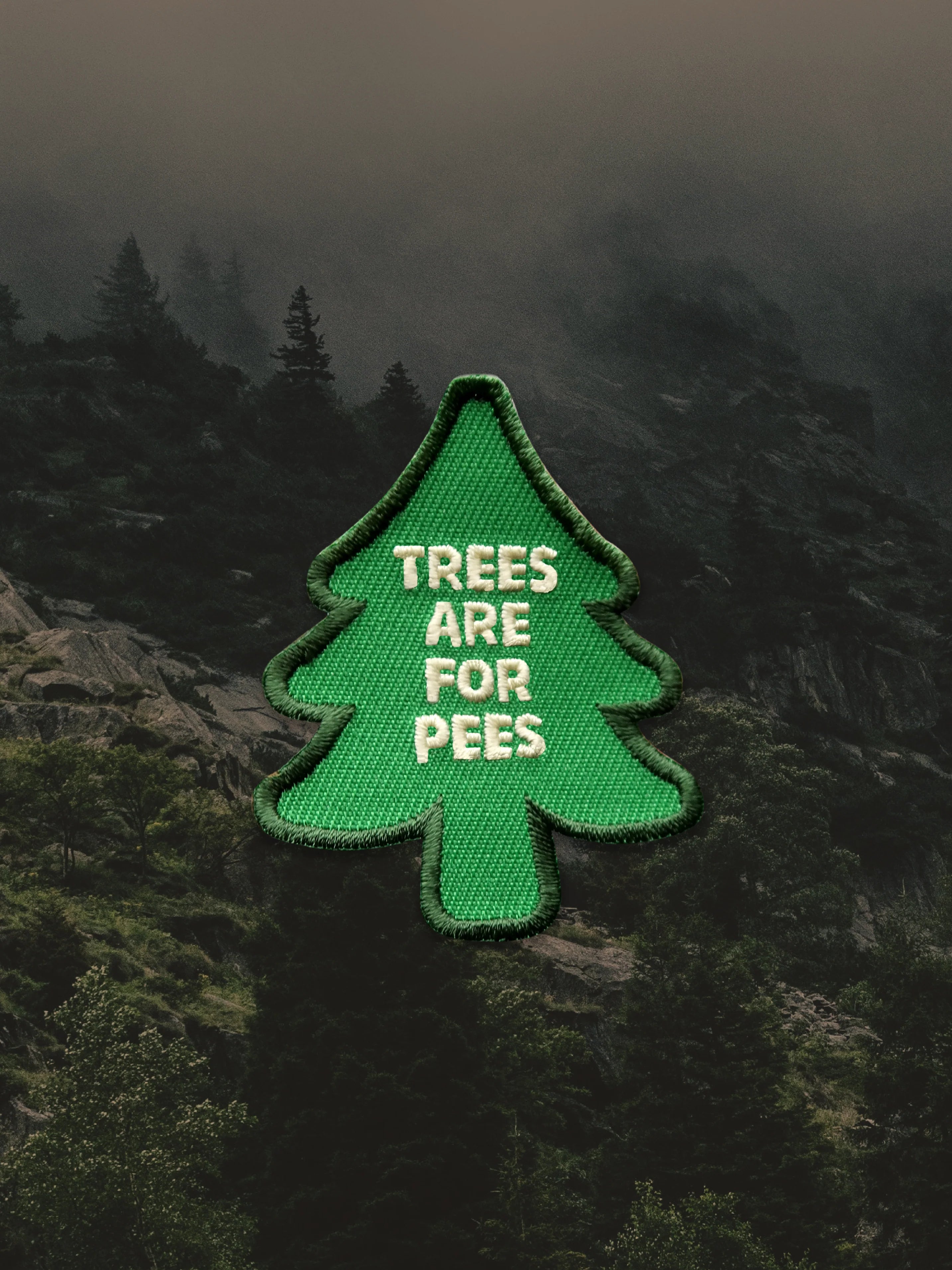 Trees for Pees Iron On Merit Badge For Dogs