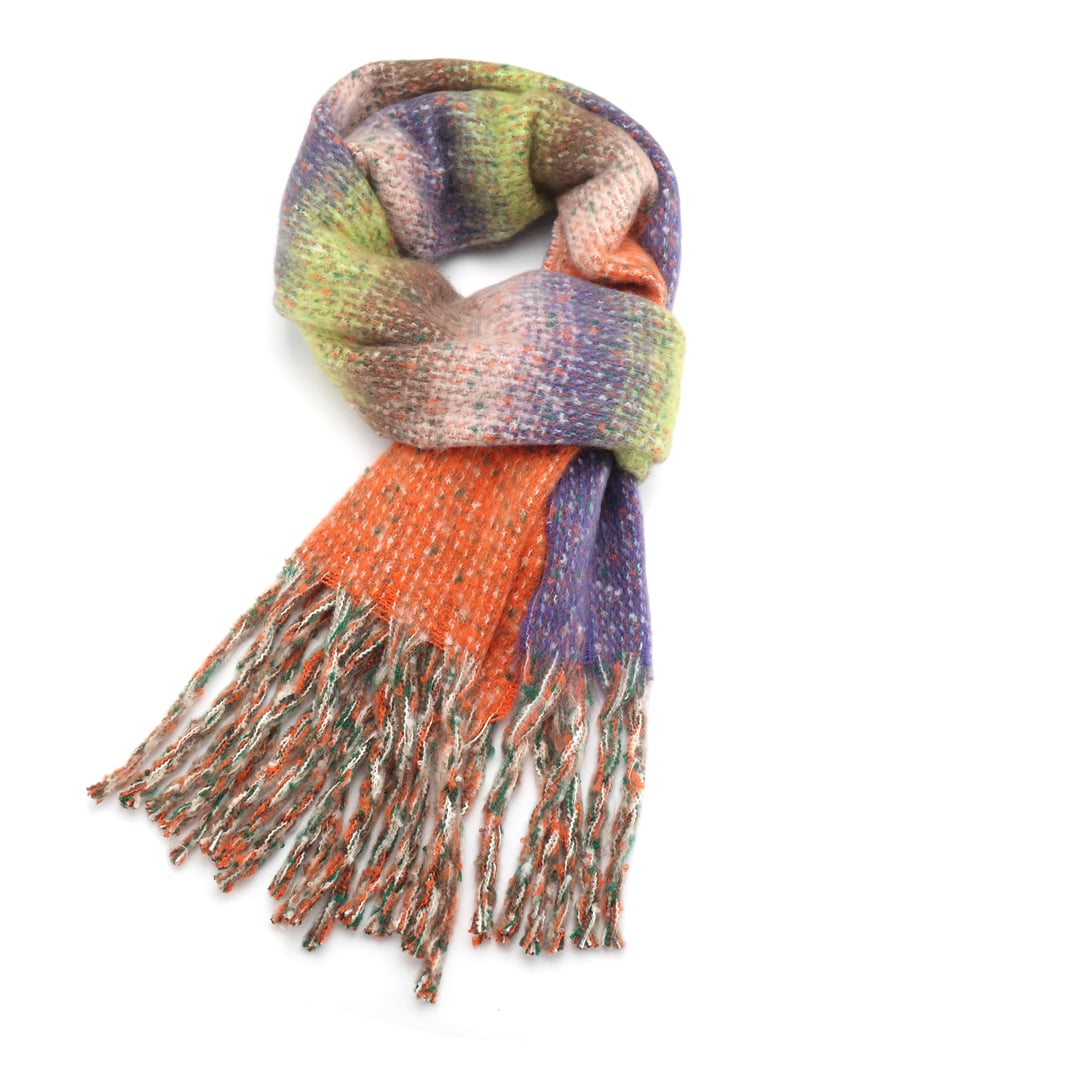 Winter Scarf Heather Stripes - Purple