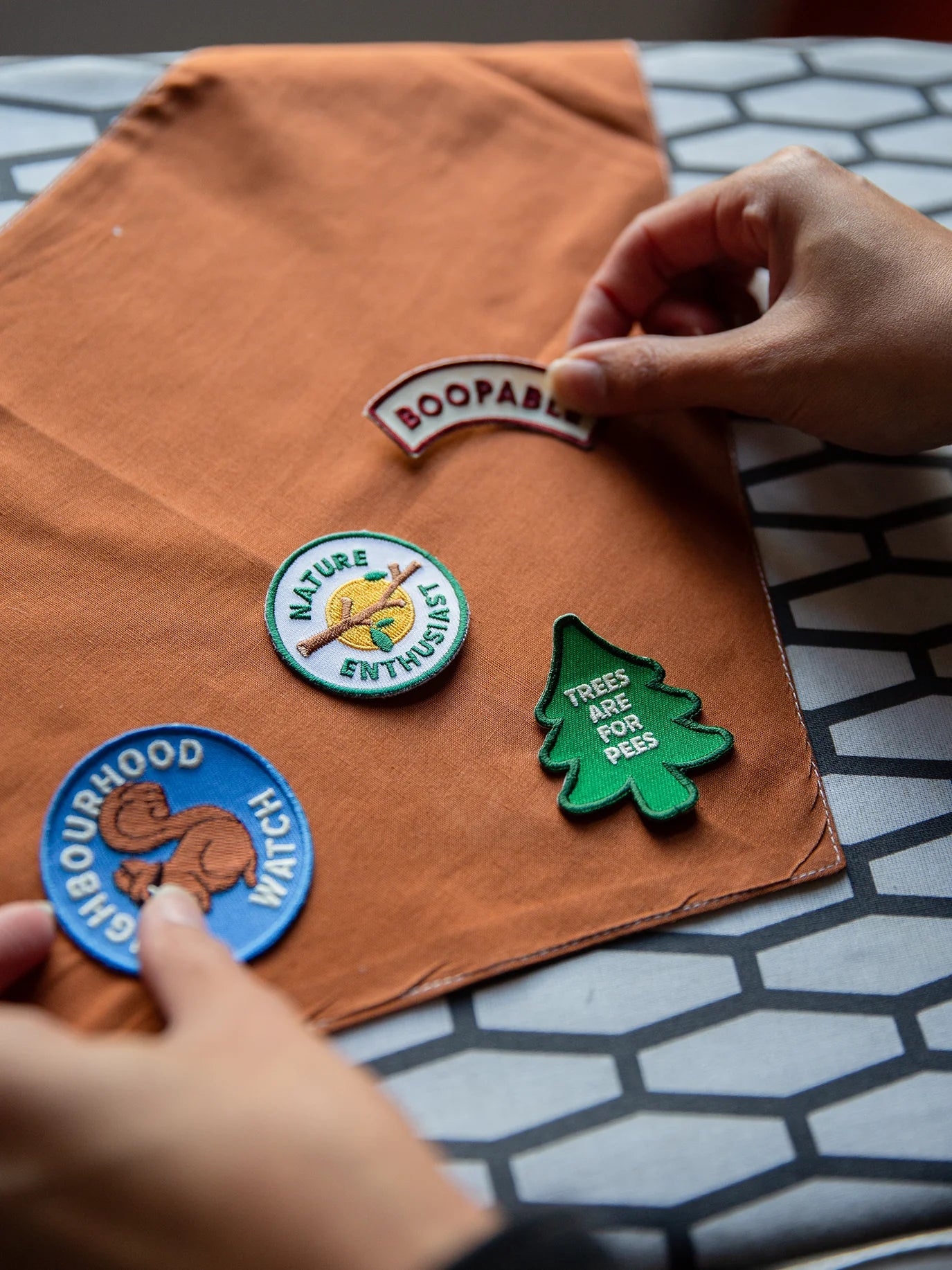 Trees for Pees Iron On Merit Badge For Dogs
