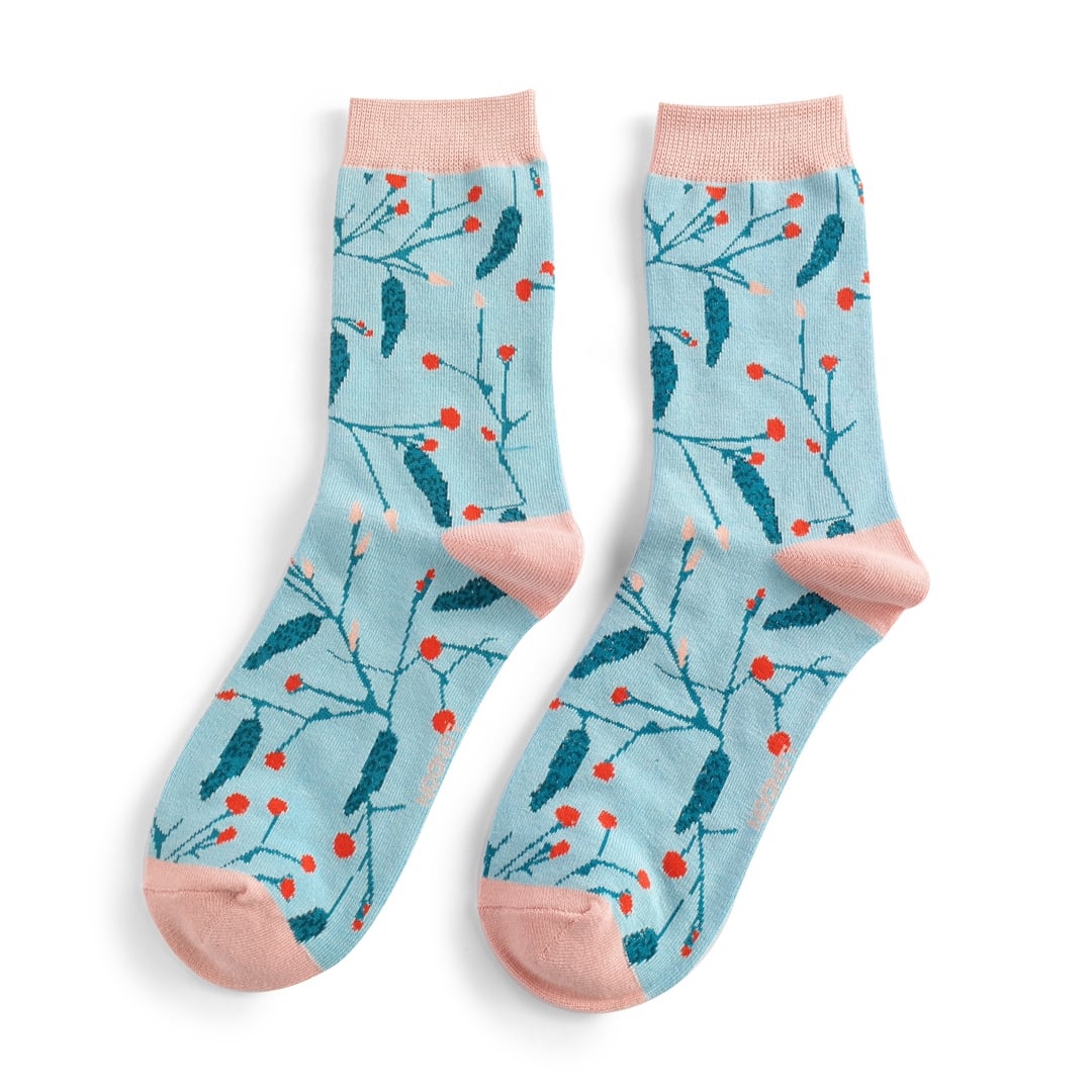 Ladies Bamboo Socks Sky Blue - Catkins
