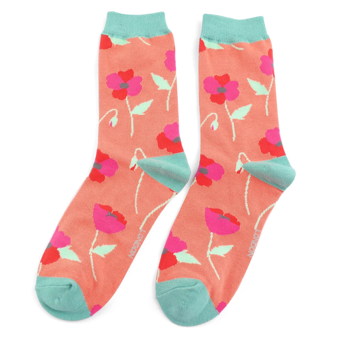 Ladies Bamboo Socks Poppy - Orange