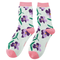 Ladies Bamboo Socks - Pansies