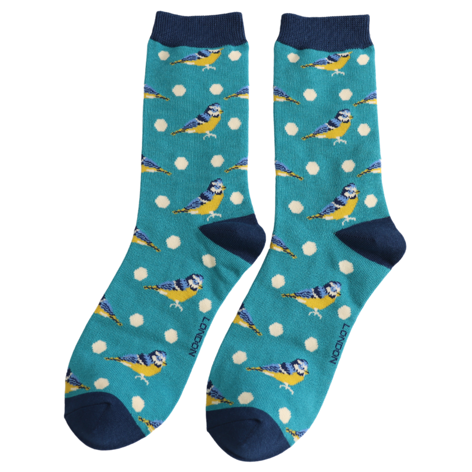 Ladies Bamboo Socks - Bluetits & Spots