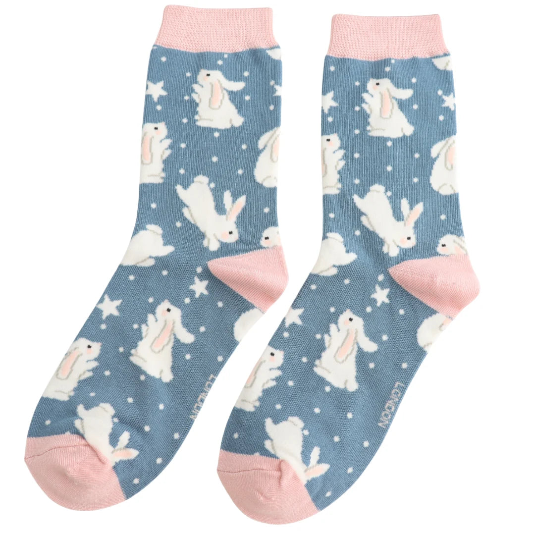 Ladies Bamboo Socks Bouncy Bunnies