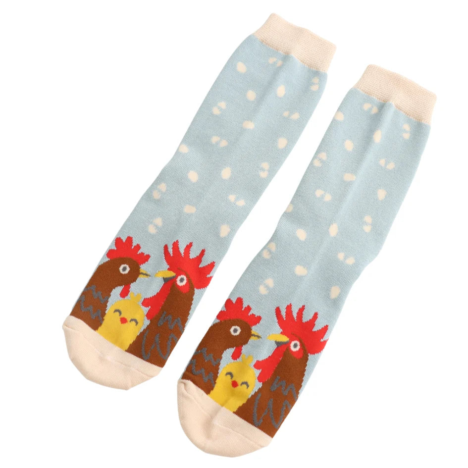 Ladies Bamboo Socks Chicken Family - Duck Egg