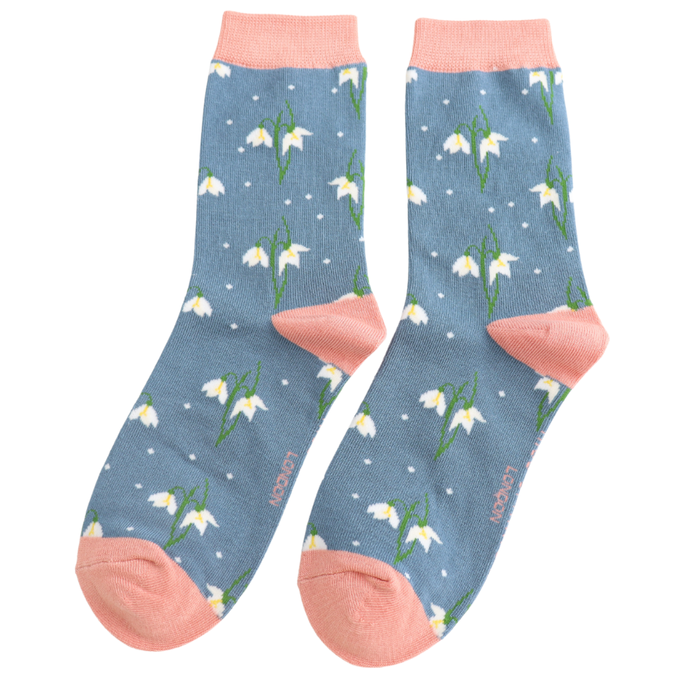 Ladies Bamboo Socks Snowdrop - Denim