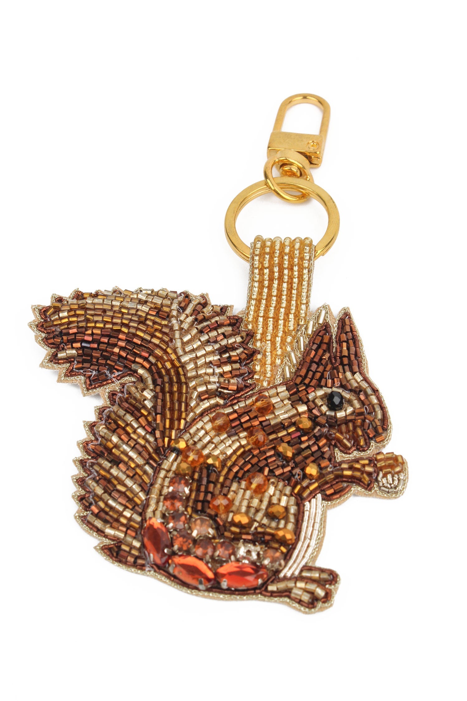 Squirrel Beaded Keyring
