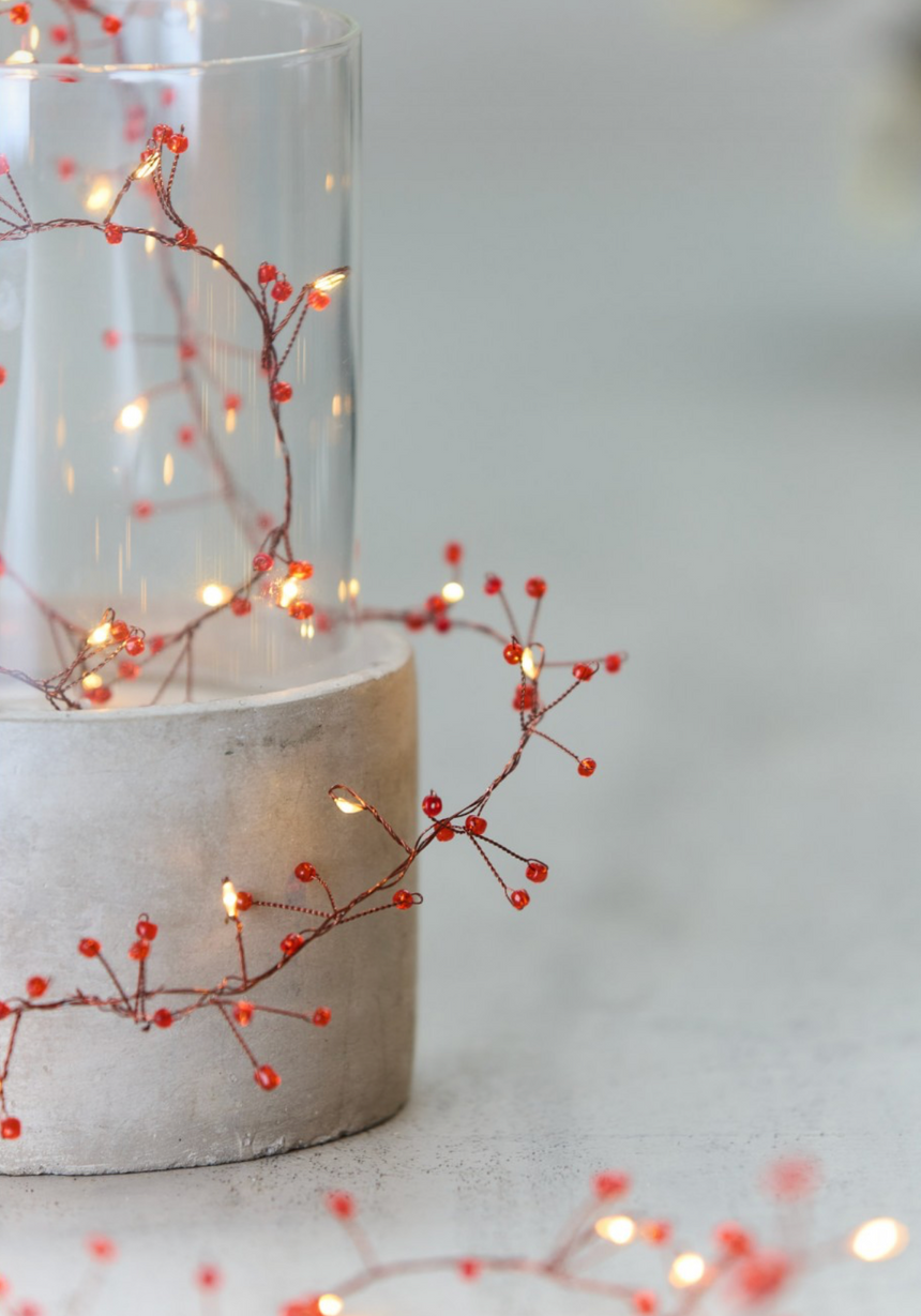 Red Jewel Cluster String Lights