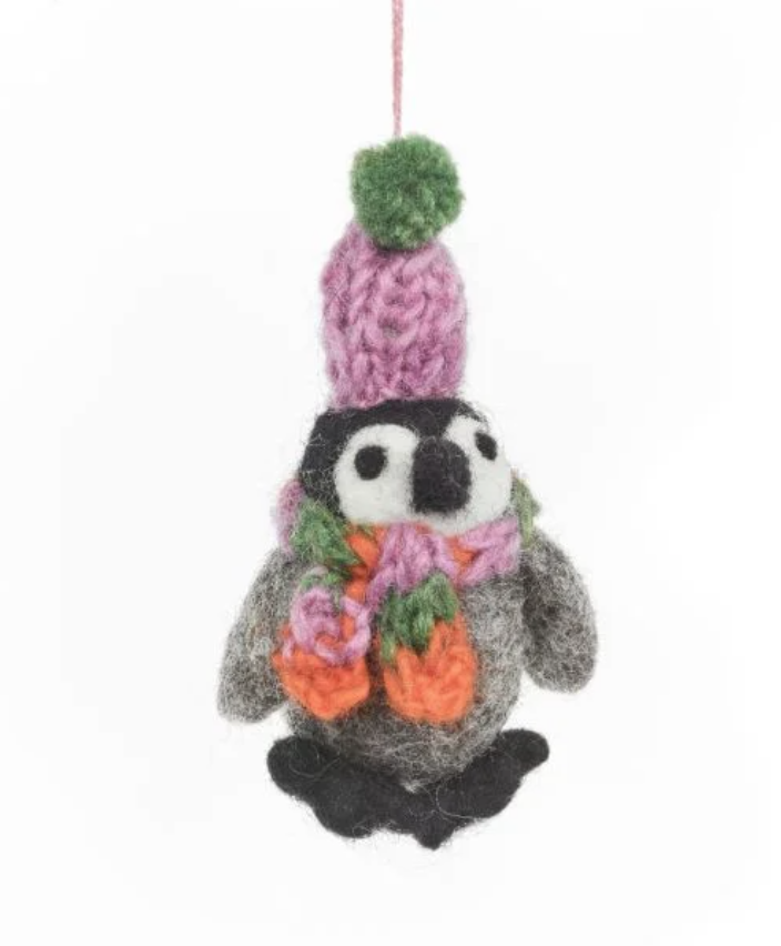 Frosty Penguin Felt Hanging Decoration