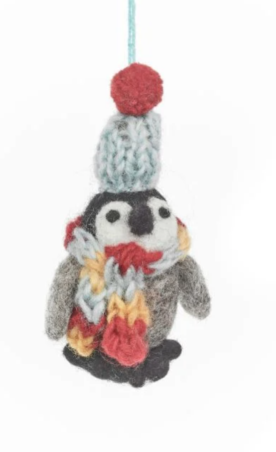 Frosty Penguin Felt Hanging Decoration