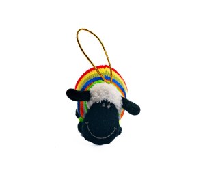 Sheep With Stripe Jumper Hanging Decoration
